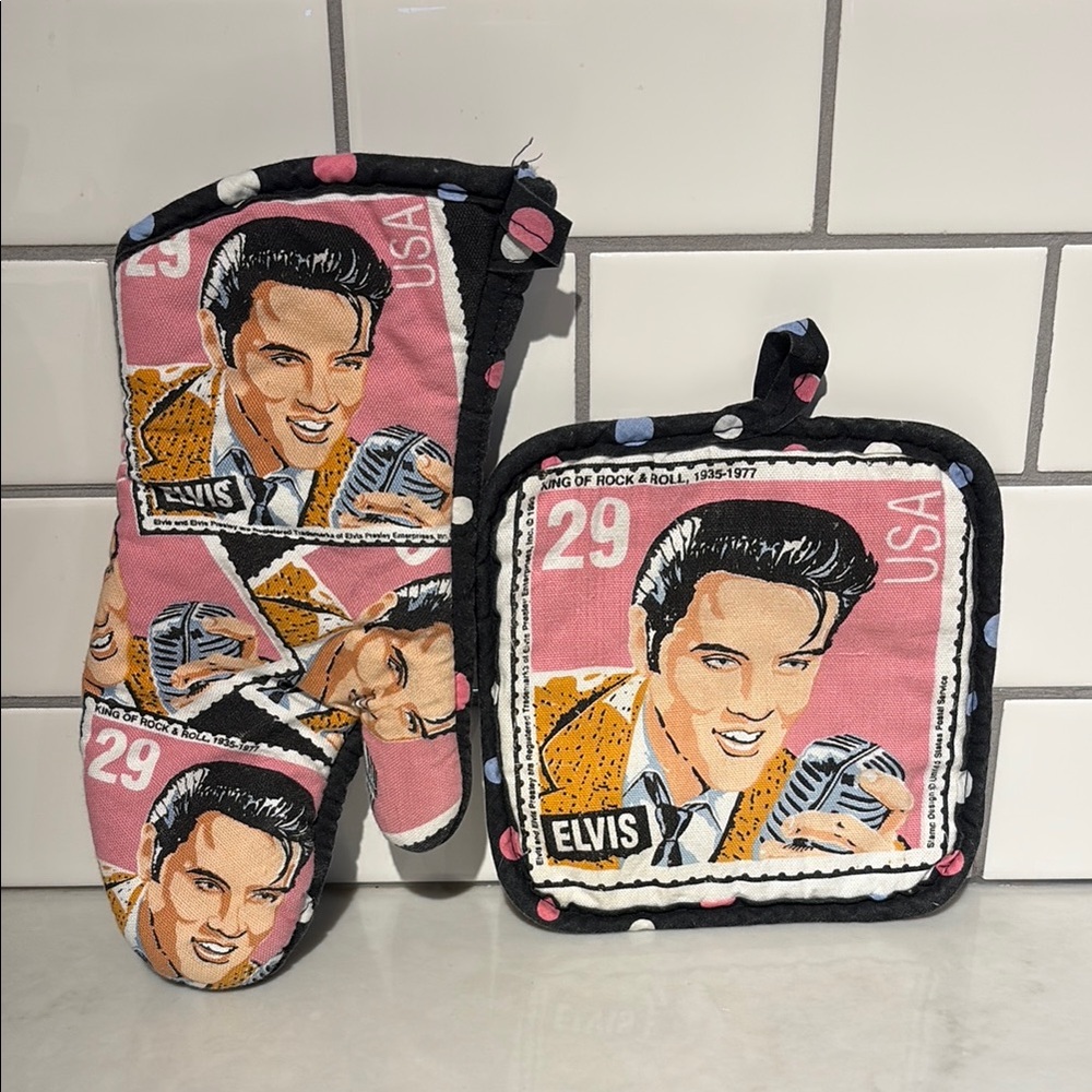 ELVIS Retro Pink and Black Kitchen Set